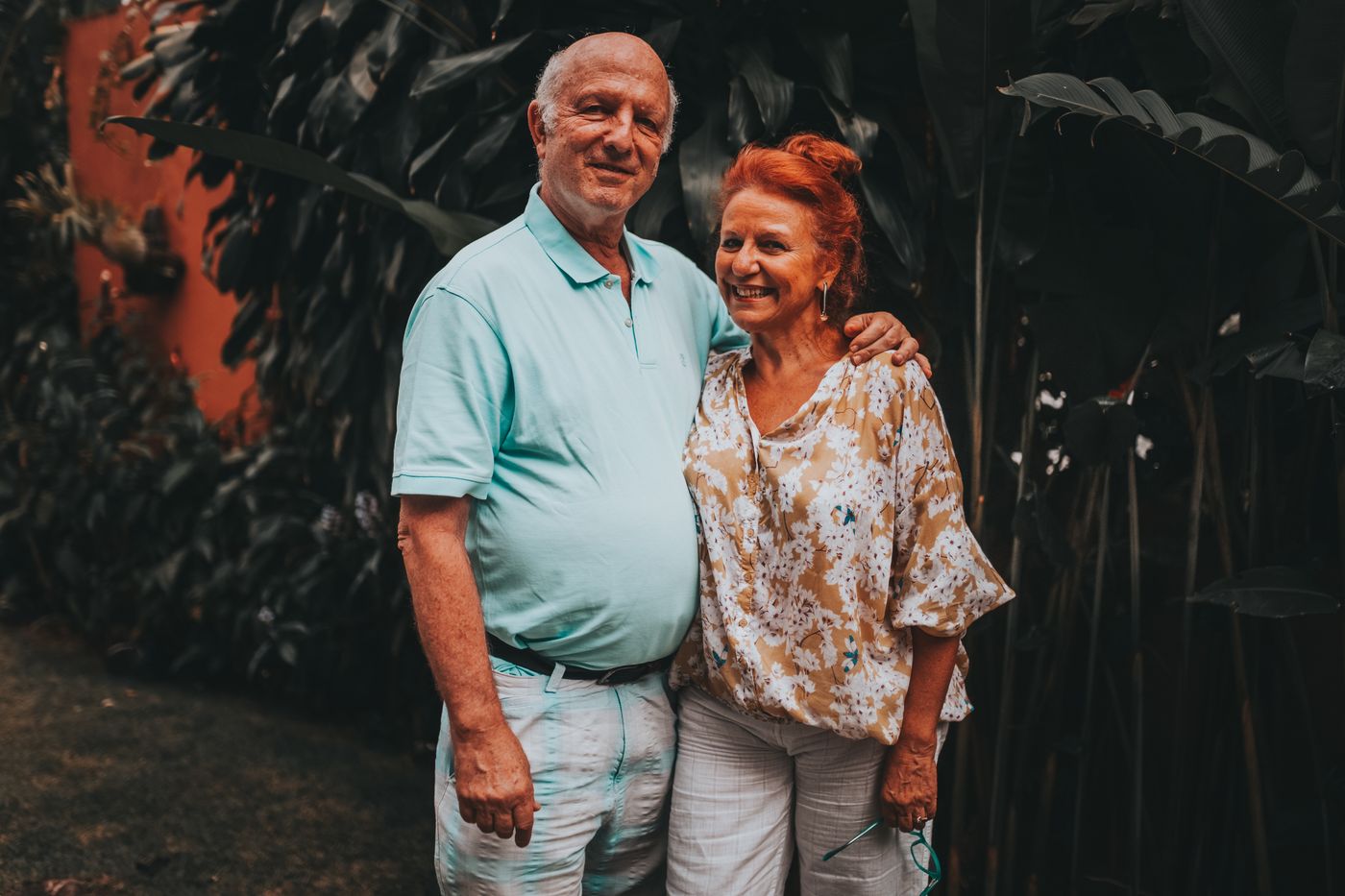 An elderly couple enjoying time together